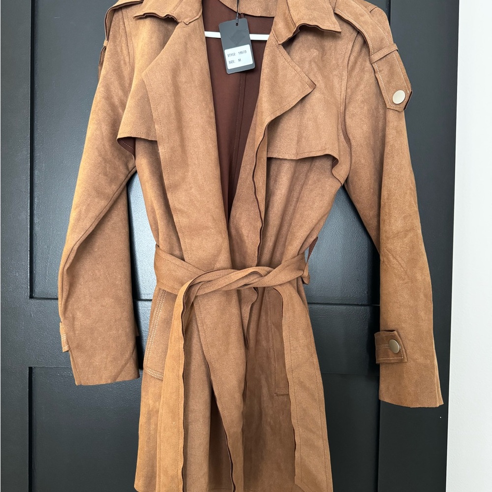 Radzoli Tan Suede Trench Coat - NWT